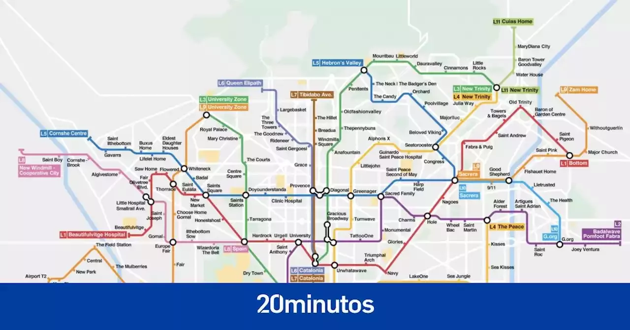 El mapa del metro de Barcelona en inglés: Sea Jungle, Saint Andrew o  TattooOne... consulta todas