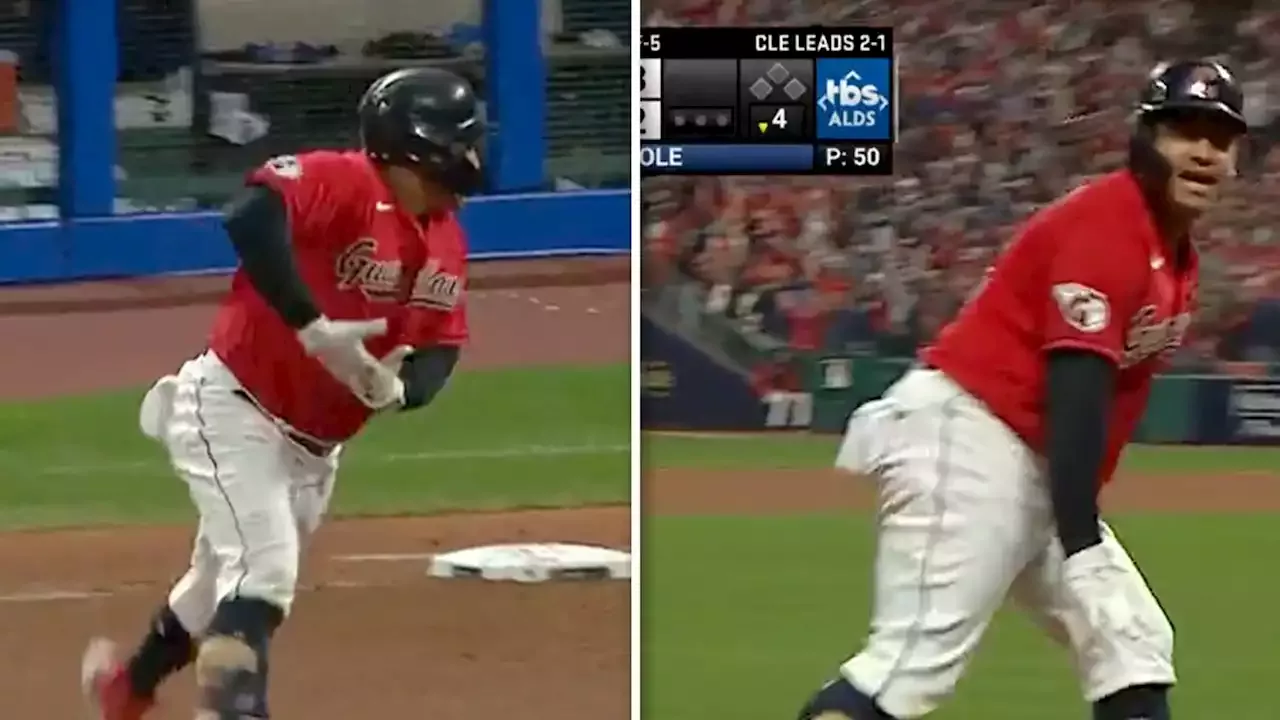 Josh Naylor's home run celebration, explained: Why Guardians DH 'rocks the  baby' after home run off Yankees' Gerrit Cole