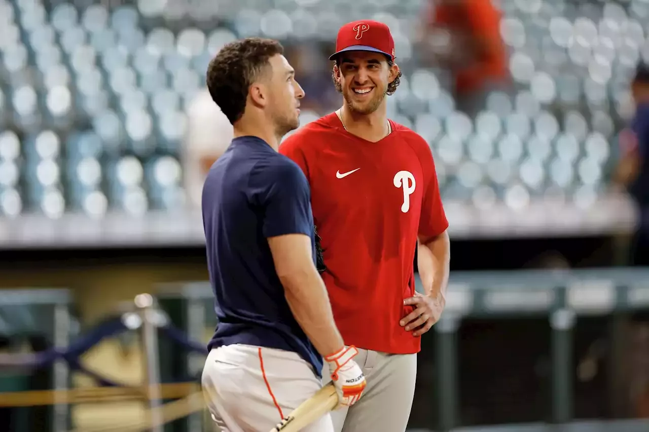 The Athletic on X: College roommates ➡️ MLB draftees ➡️ WS foes Aaron Nola  and Alex Bregman will reunite in the Fall Classic. For as different as the  two players were and