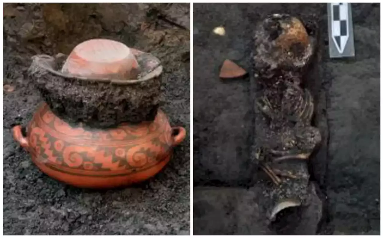 Arqueólogos encontraron un enterramiento, una escultura y otros objetos durante la construcción de una subestación en la colonia Centro // La zona fue un barrio de la antigua isla mexica, refiere experto