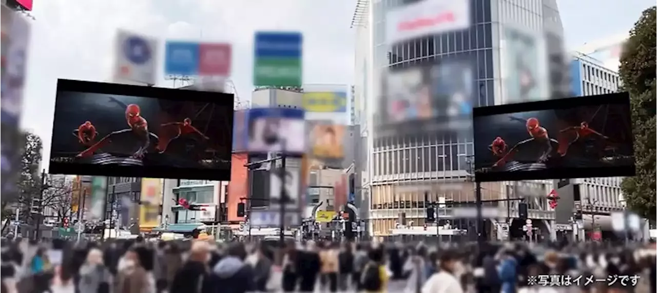 ARアプリで渋谷の街を飛び回るスパイダーマンが出現