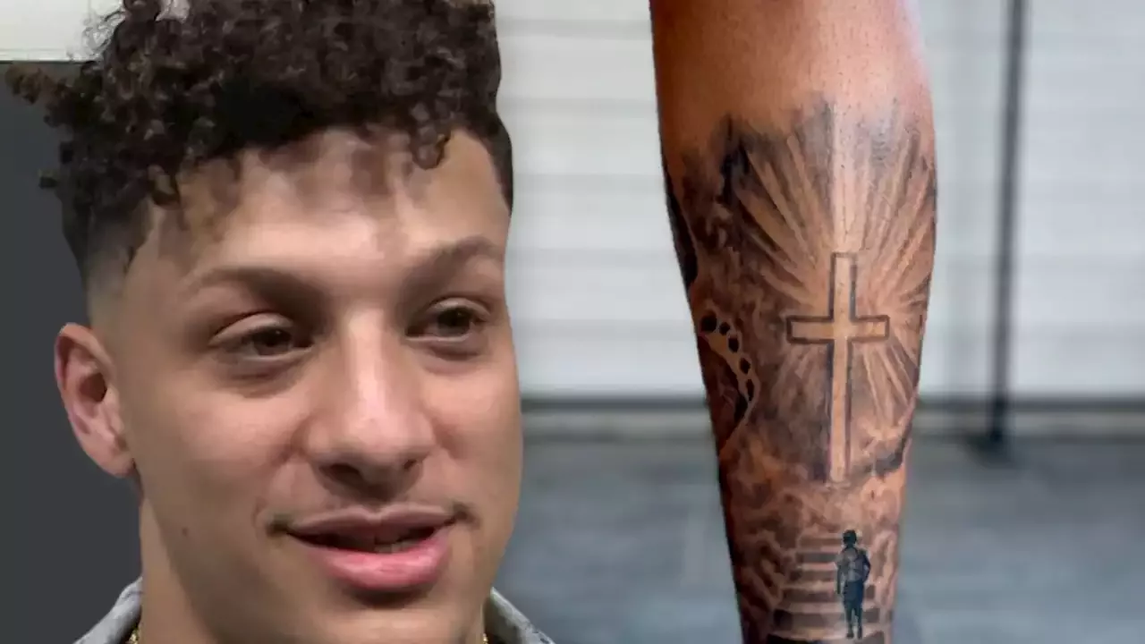 Patrick Mahomes New Tattoo Hidden Meaning Revealed QB Dons Shorts At  Training To Flex New Ink  EssentiallySports