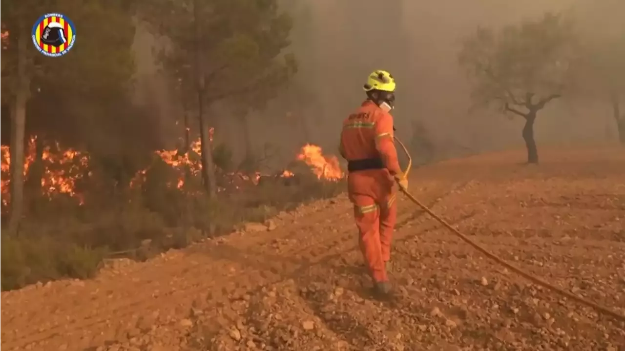 El incendio en la Venta del Moro amenaza al parque natural Horces del Cabriel, Comunidad Valenciana