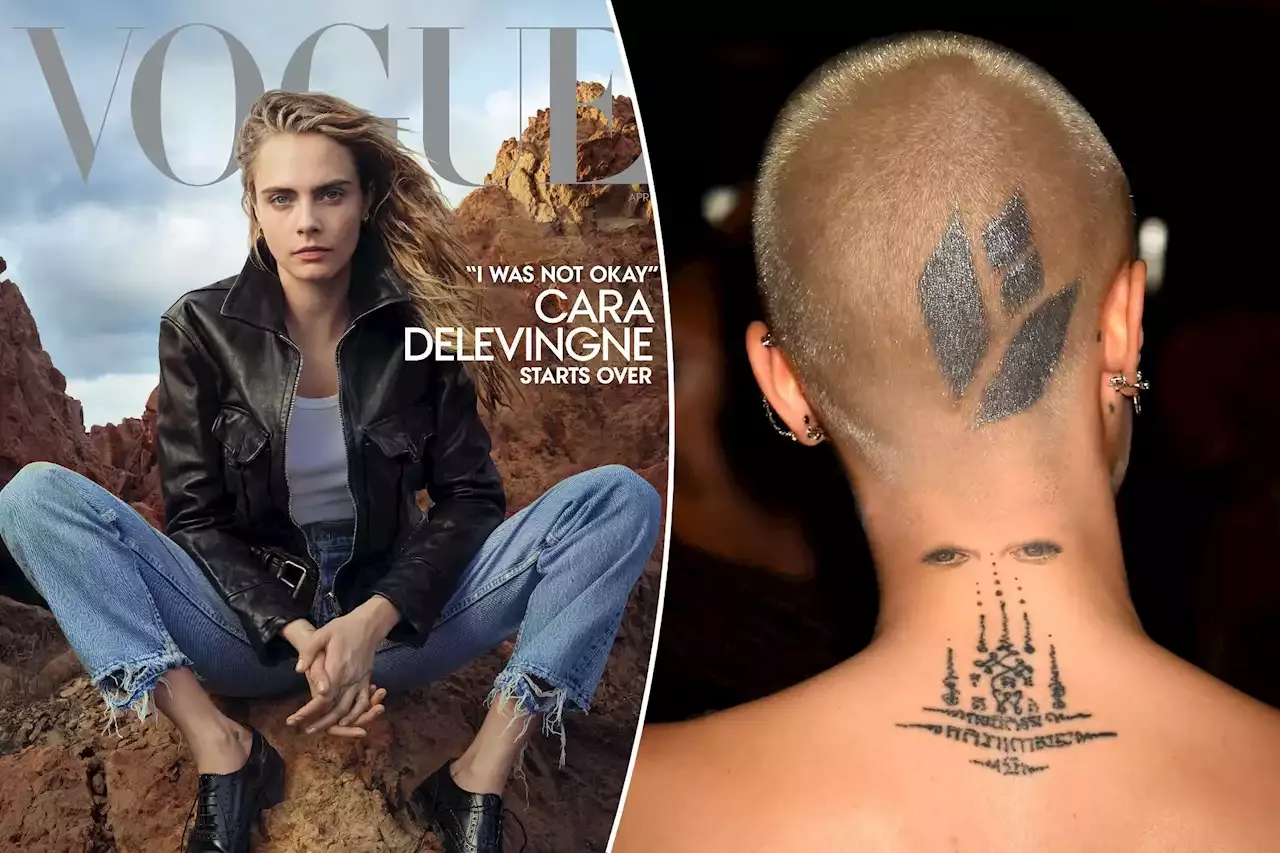 Cara Delevingne shows off spooky eyes tattoo on the back of her neck  The  Sun