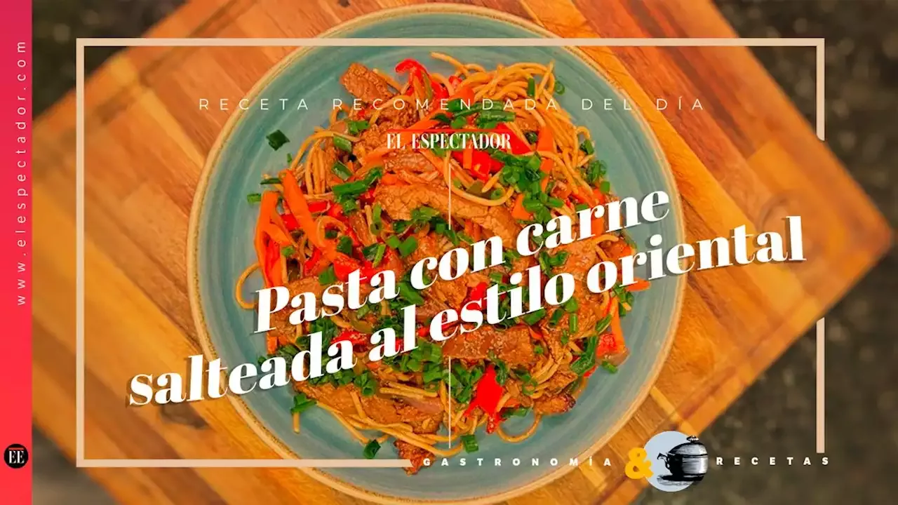 Receta para preparar pasta con carne salteada al estilo oriental